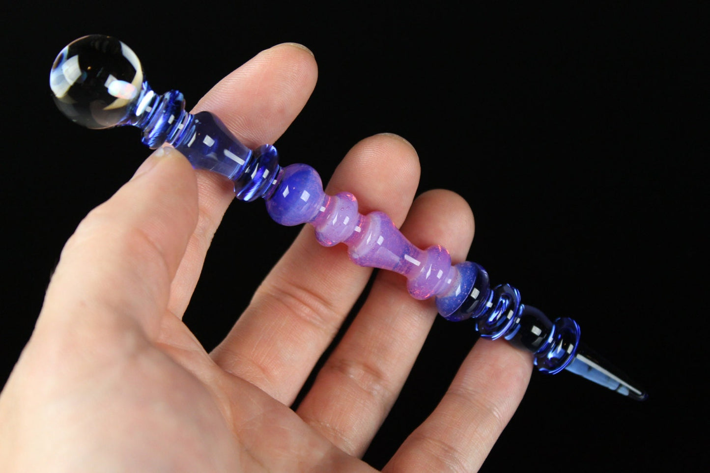 Pink Slyme & Blue Dream Opal Art Glass Perfume Dauber