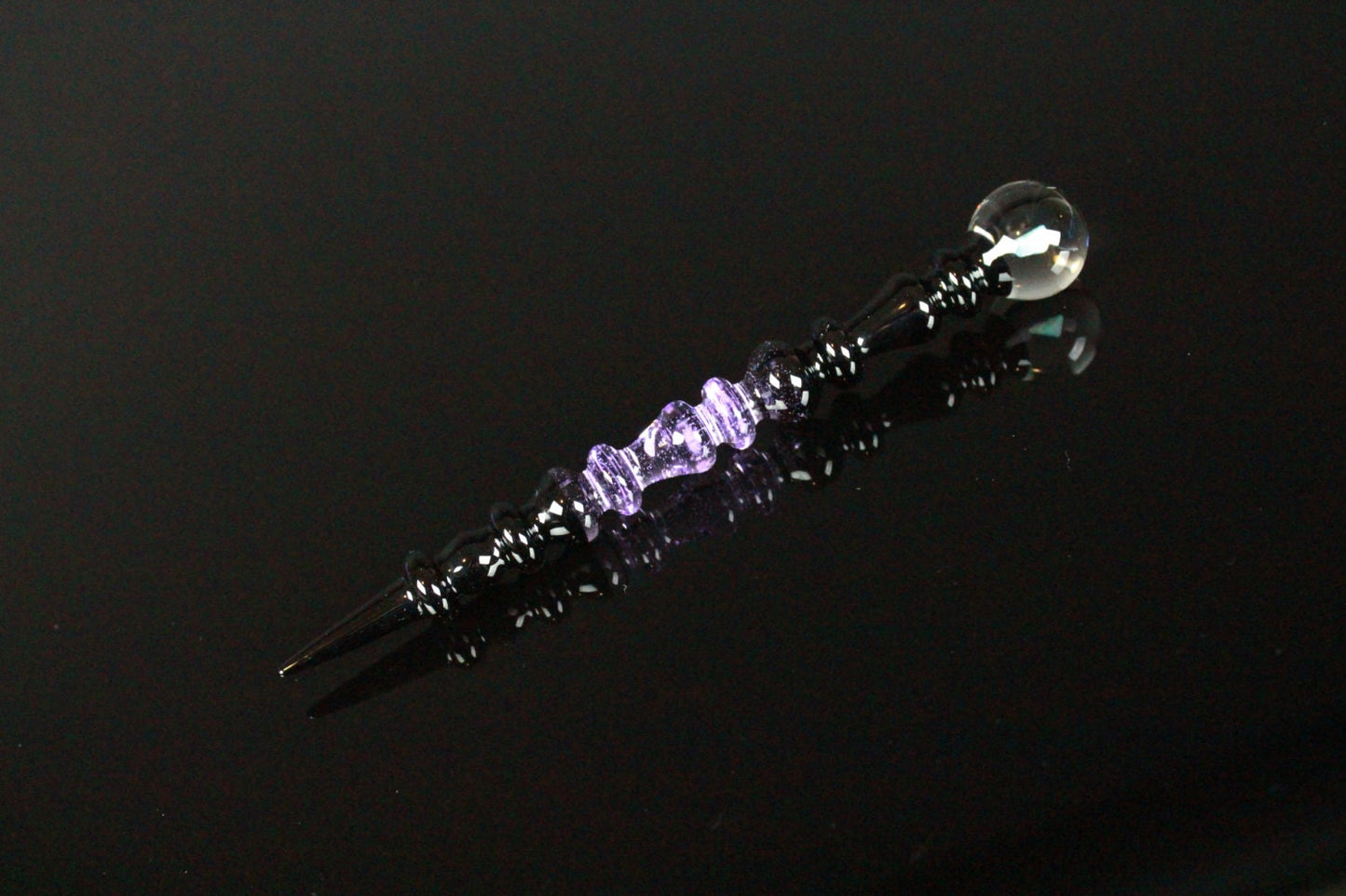 Opal Purple Rain Art Glass Perfume Dauber