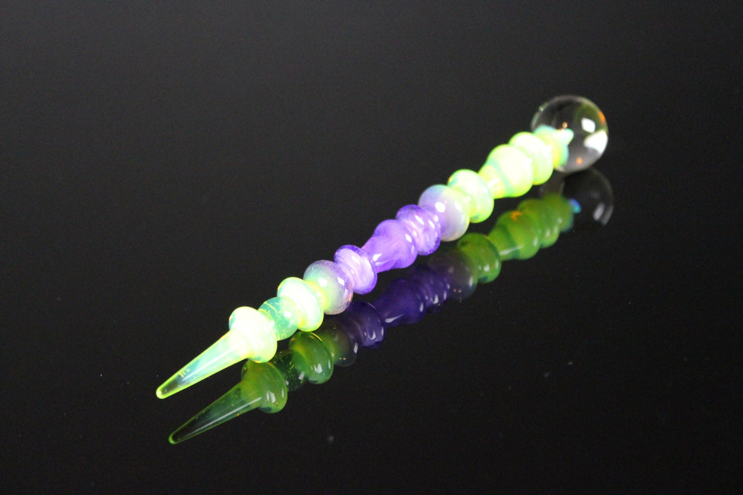 Purple Lollipop Slyme & Slyme Opal Art Glass Perfume Dauber