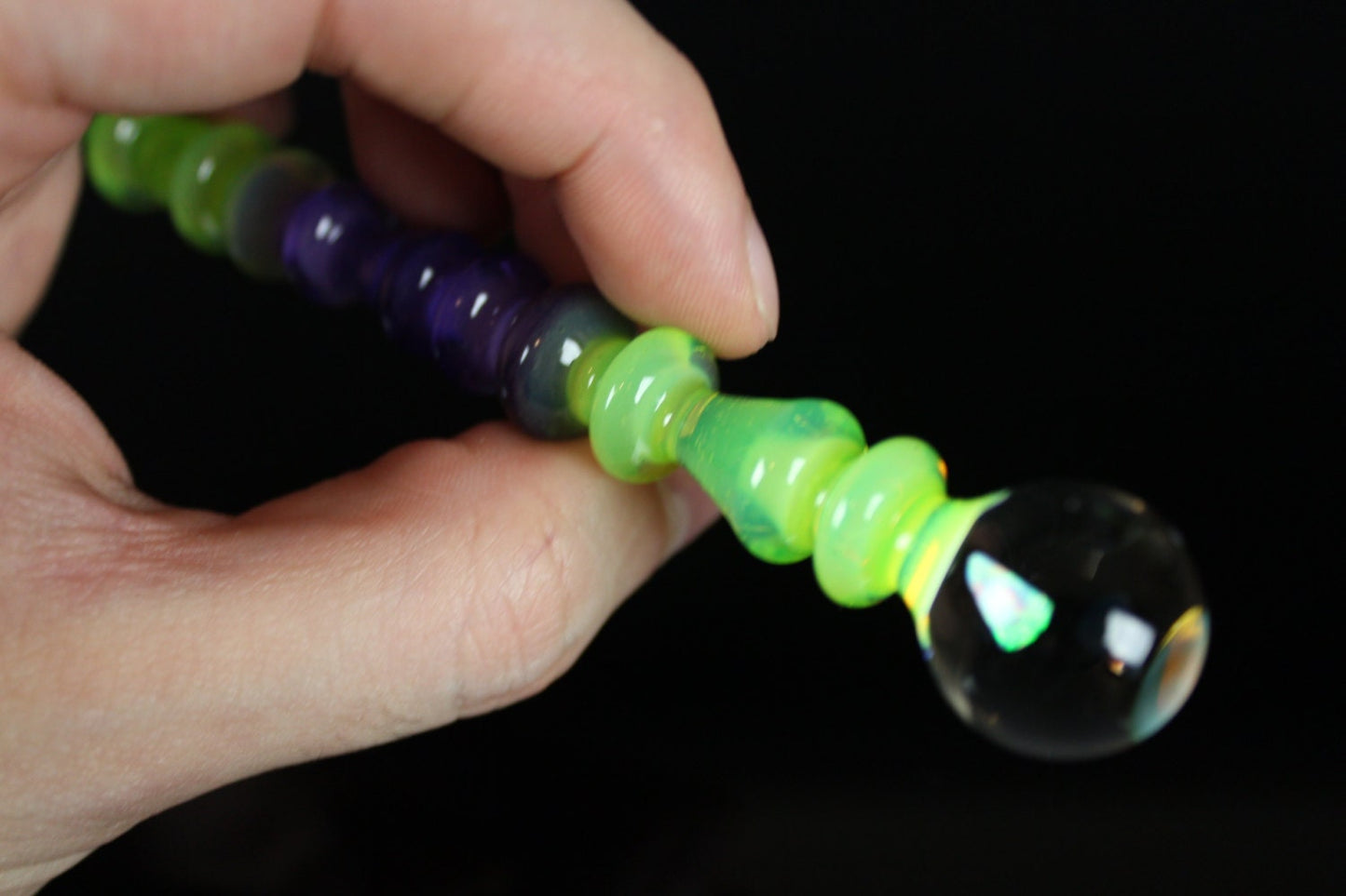 Purple Lollipop Slyme & Slyme Opal Art Glass Perfume Dauber